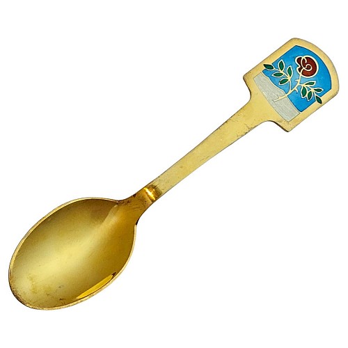 Inventory:  Michelsen, Anton Michelsen Gilded Sterling Silver Gilt Christmas Spoon, Designed by the artist Poul Hanmann, 1977, SOLD &bull;