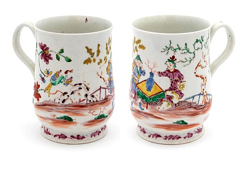 Search:  Bow Factory, 18th-century Bow Porcelain Chinoiserie Tankard, 1760-65, $5,900