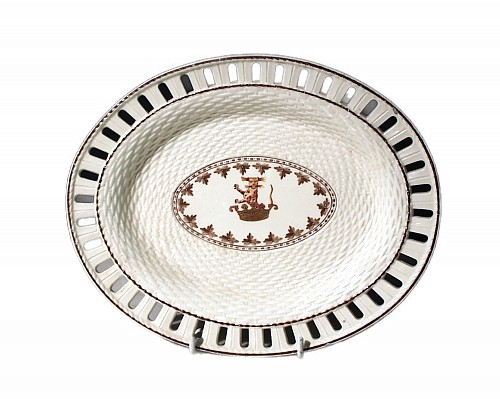 Creamware Pottery Armorial Creamware Dish, Sparke of Gunthorpe Hall, Norfolk.  Bishop of Ely , 1785-1800 $525