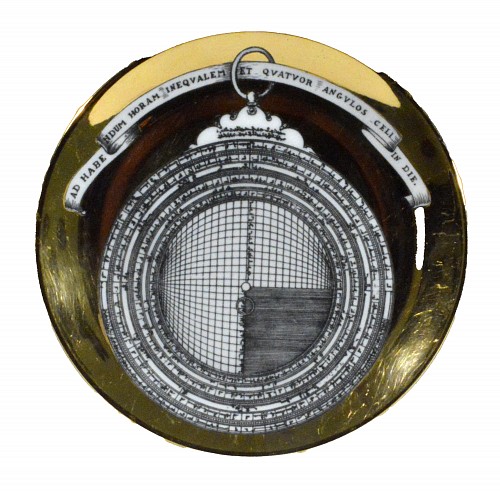 Inventory:  Piero Fornasetti, Piero Fornasetti Porcelain Astrolabe Plate, #12 in series, 1960's-mid 1970's, $225