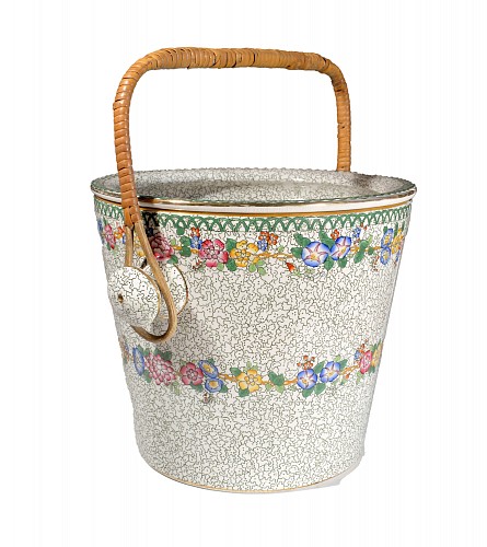 Inventory:  Maling, Maling Pottery Pail & Cover, Cetem Ware, 1908-30, $950