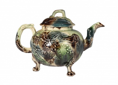 Inventory:  Creamware Pottery, Whieldon Creamware Earthenware Pottery Teapot & Cover, 1765-75, $3,750
