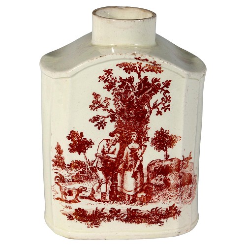 Search:  Creamware Pottery, 18th Century Creamware Pottery Red-printed Tea Caddy, 1765-75, $1,800