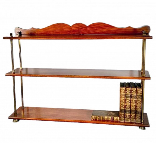 British Furniture Antique Teak and Brass Campaign Bookshelves, Army & Navy Store, 1885 $2,000