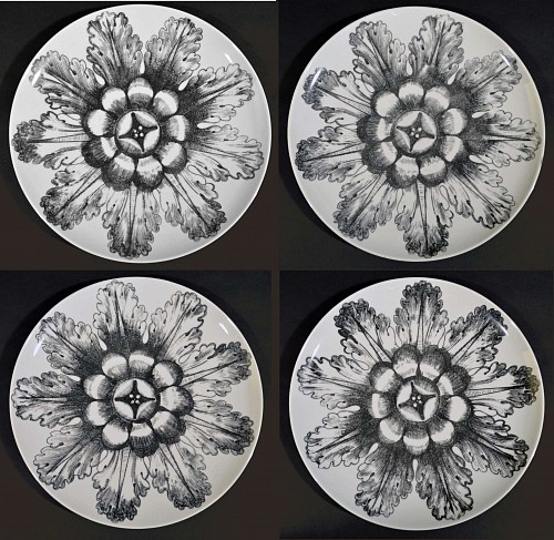 Inventory: Four Piero Fornasetti Flower- Rosoni Plates, SOLD &bull;