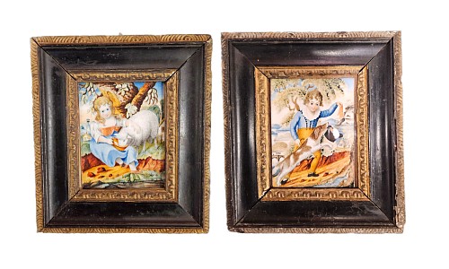 Search:  Portrait Miniature, Pair of Portrait Miniatures of Children by W. Fisher, Dated 1821