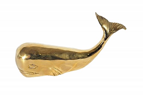 Mid-century Modern Mid-century Modern Small Cast Bronze Model of a Whale, 1960-70s $275