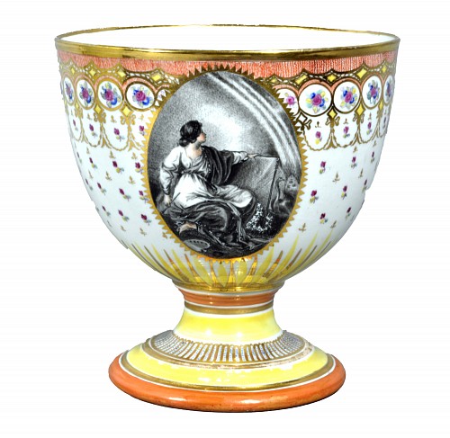 Chamberlain's Worcester Chamberlain Worcester Porcelain Goblet with Painting by Humphrey Chamberlain after Angelica Kauffman's Painting of The Figure of Design, 1800-1815 $2,250