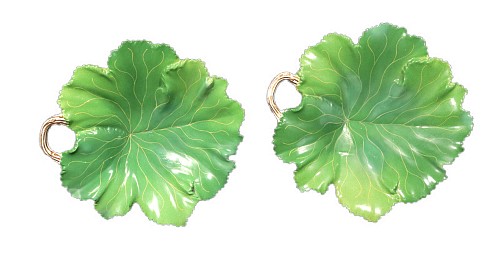 British Pottery English Pottery Tromp L'oeil Leaf Dishes, Copeland, 1850 $1,250