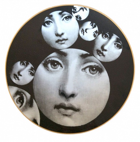 Piero Fornasetti Piero Fornasetti Rosenthal Porcelain Themes and Variations Plate, Motiv 34 With Original Box, 1980s $785