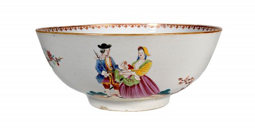 Inventory:  Chinese Export Porcelain, Chinese Export Porcelain Sailor's Farewell & Return Punch Bowl, 1765-75, $4,000