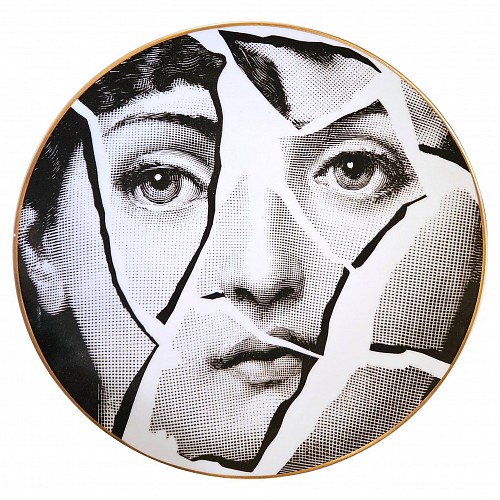 Piero Fornasetti Rosenthal Porcelain Surreal Themes & Variations Plate For Piero Fornasetti, Cracked Ice Design, Motiv 23, 1980s SOLD &bull;