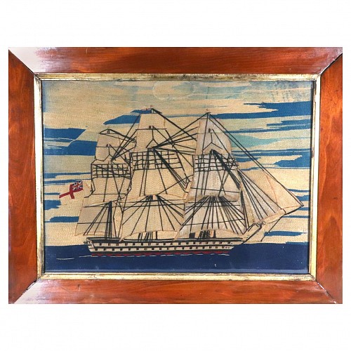 Inventory:  Sailor's Woolwork, British Sailor's Woolwork of Royal Navy Ship, 1875, SOLD &bull;