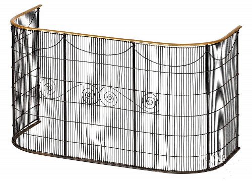 American Furniture American or English Brass and Wire Fireplace Fender, 1810-1835 SOLD &bull;