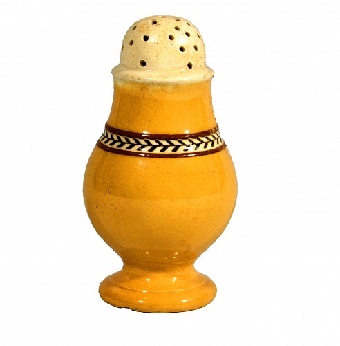 Inventory:  Mocha, English Pottery Mocha Banded Pepper Pot, 1810, $620