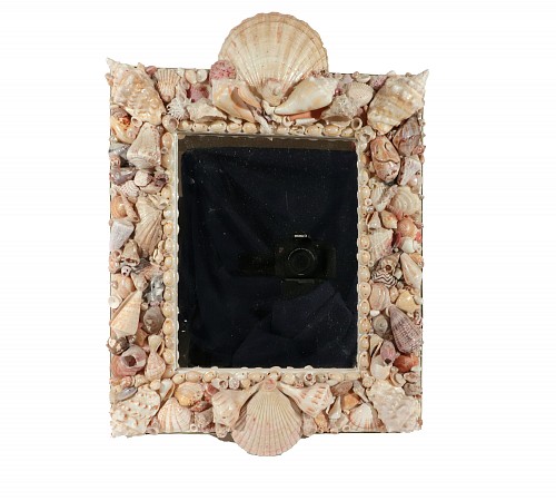 Inventory: Vintage Sea-shell Encrusted Mirror, Dated 1971, 1771, $875