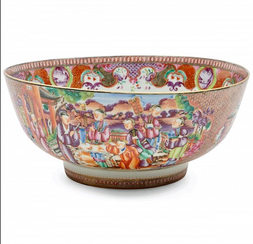 Chinese Export Porcelain 18th century Chinese Export Porcelain Mandarin Famille Rose Bowl, 1780 $3,500