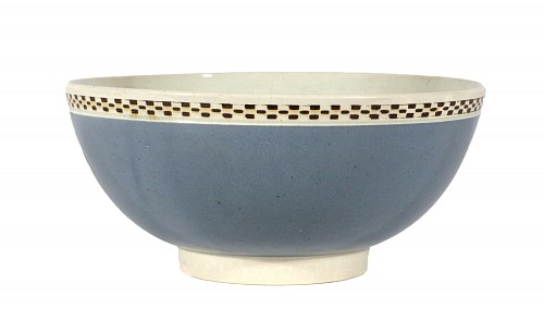 Inventory:  Pearlware, Pearlware Light Blue Slip Covered Slop Bowl, probably Staffordshire or Yorkshire, circa 1790, 1790, $750
