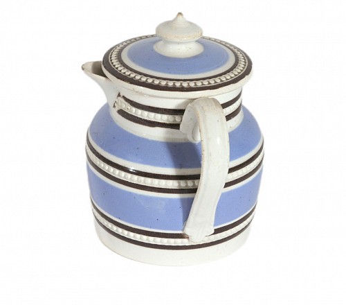 Inventory:  Pearlware, English Pearlware Blue-Ground Cream Jug and Cover: Staffordshire or Yorkshire, 1790, $650