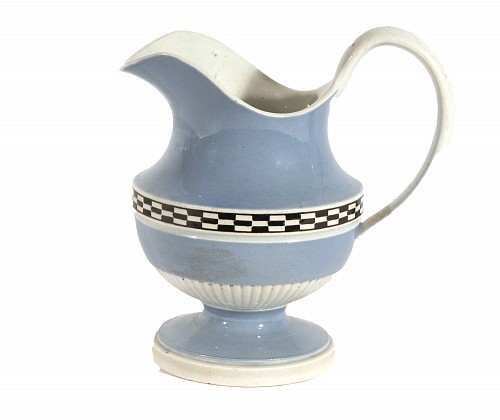 Inventory:  Pearlware, Pearlware Light Blue Slip Cream Jug, English, probably Staffordshire or Yorkshire, circa 1790, 1790, $500