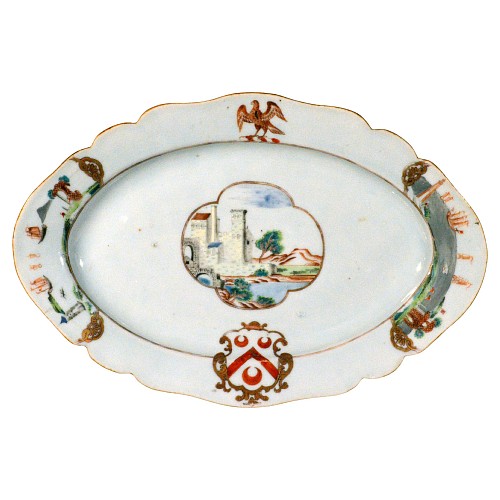 Chinese Export Porcelain Chinese Export Porcelain Armorial Dish, Arms of Pole, Circa 1745 $3,500