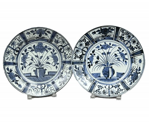 Japanese Porcelain 17tth-century Japanese Porcelain Blue & White Kraak-style Dishes, 1680-1700 $2,500