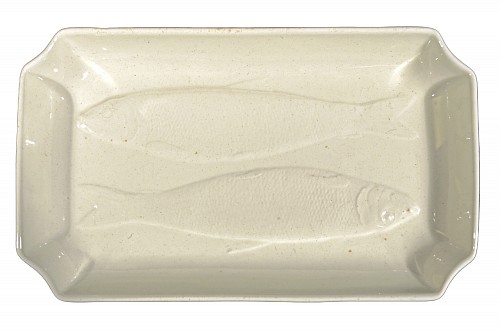 Inventory:  Creamware Pottery, 18th Century English Wedgwood Creamware Double Sardine Dish, 1785-1800, $1,250