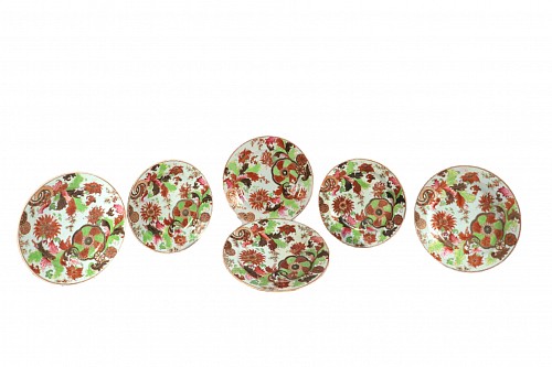 Chinese Export Porcelain Chinese Export Porcelain Tobacco Leaf Plates- Set of Six, 1765 $4,750