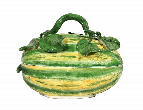 Meissen Meissen Porcelain 18th Century Tromp L'oeil Tureen in the form of a Melon, 1750 $9,500