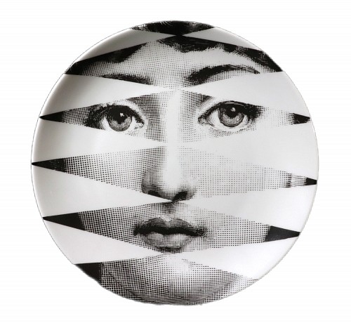 Inventory:  Fornasetti Atalier, Fornasetti Porcelain Themes & Variation Plate, Pattern Number 46, 1990s, $750