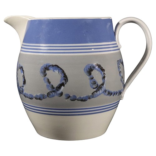 Mocha English Pearlware Mocha Earthworm Jug, Staffordshire or Northern England, 1820 SOLD &bull;