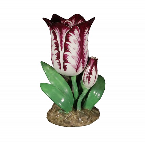 Inventory:  British Porcelain, English Staffordshire Porcelain Large Puce Tulip Vase, 1840, $3,000