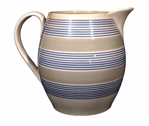 Mocha Mocha Slip decorated Large Banded English Jug, 1800-20 $2,250