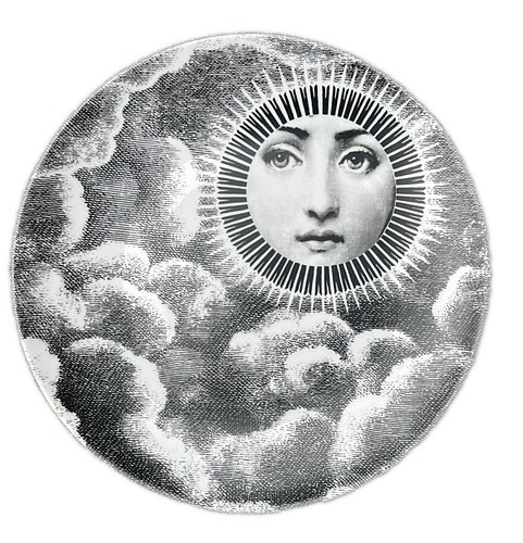 Inventory:  Piero Fornasetti, Fornasetti Themes and Variation Porcelain Plate, Pattern #101, 1990, SOLD &bull;