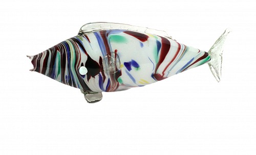 Inventory:  Murano Glass, Large Murano End of Day Glass Fish Vase, Circa 1960s, 1960s, $650