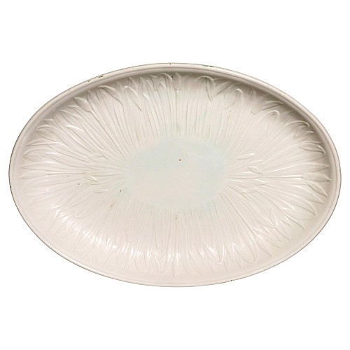 Creamware Pottery Creil Fine Creamware Dish with Bullrushes, 1800-20 $350