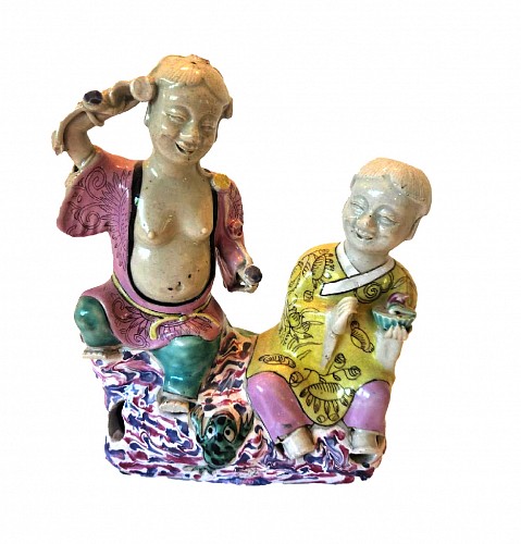 Chinese Export Porcelain Chinese Export Porcelain Famille Rose Figure Group of the Hehe Erxian, 1775