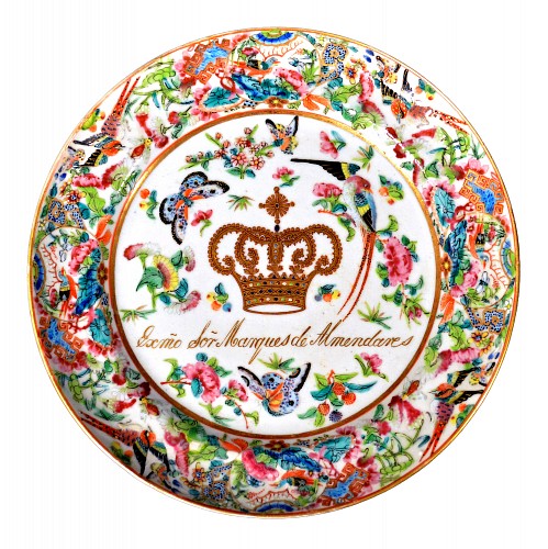 Inventory:  Chinese Export Porcelain, Chinese Export Armorial Porcelain Plate for the Cuban-market, Marquis de Almendares Ignacio Herrera, Circa 1843, SOLD &bull;